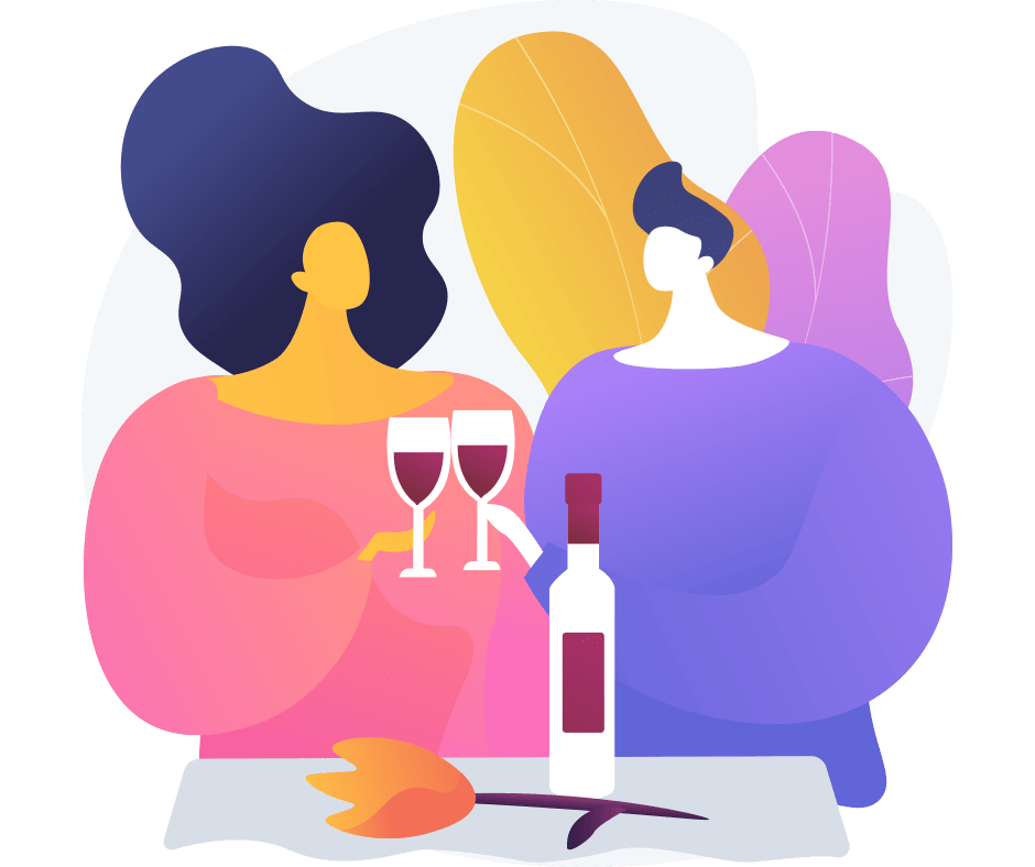 Couple enjoying a glass of wine